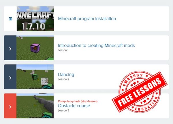 Free Minecraft Coding Lessons - Embassy Education (2021)