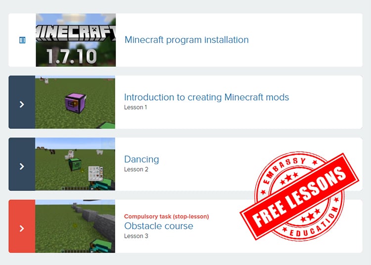 Free 3 Minecraft Coding lessons