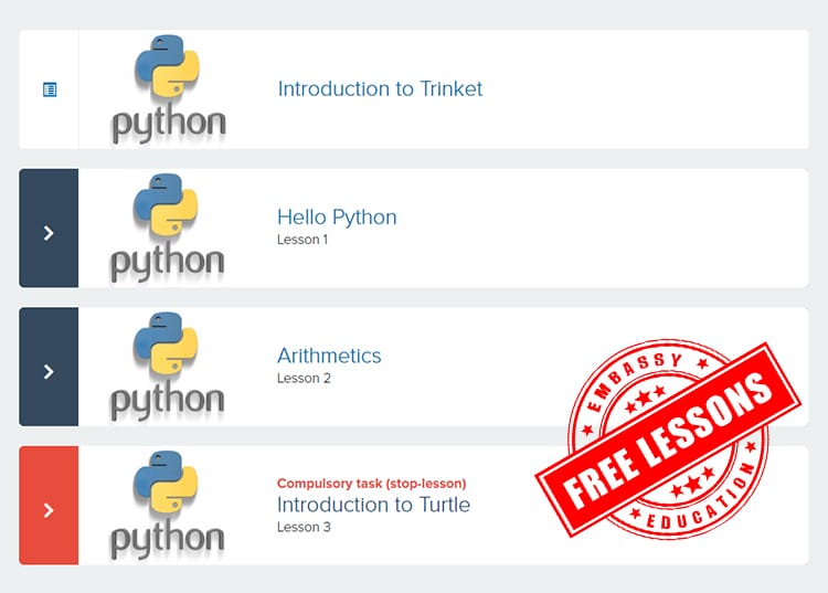 Free 3 python lessons